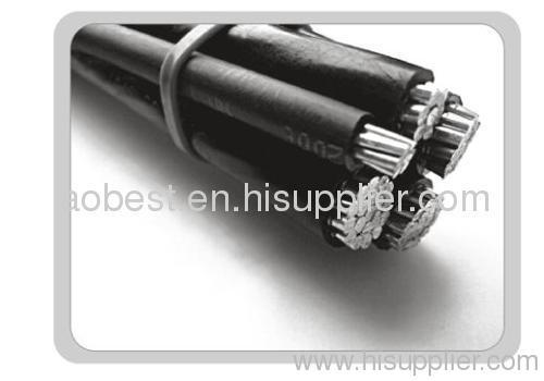 600/1000v ABC quadruplex cable with 4 core twisted ASTM