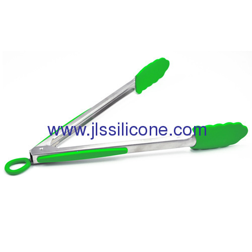 12 inc silicone food tong with stainless steel handle