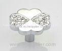 Flower Shape Crystal Furniture Handles , Decorative Handles