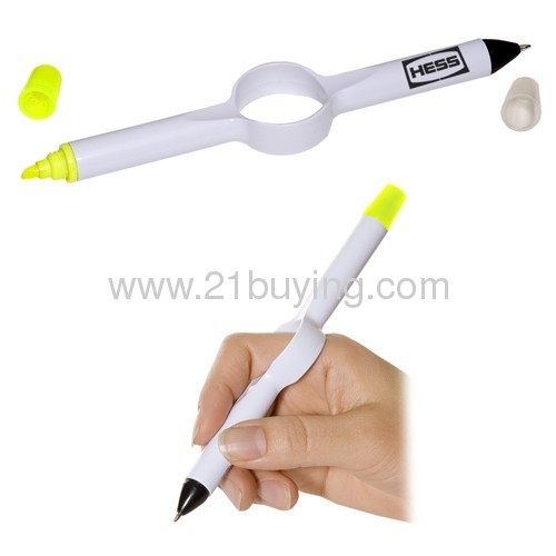 Roto pen combo highlighter with ring