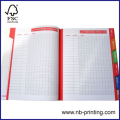 A5 4 subject softcover index notebook/planner