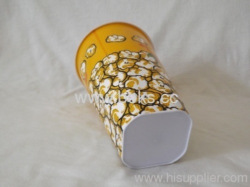 Square bottom Plastic Popcorn Cup