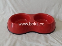 Double Plastic Pet Dog Bowl