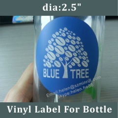 Self Adhesive Blue Round Label For Package,Logo Sticker With Different Size Customized In Rolls