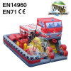 Inflatable Fire Truck Obstacle Course Equipment With Basetball Hoop