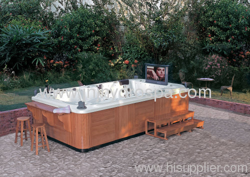 Outdoor hot tub for holding a big party