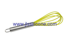 Qualified 10 inch silicone egg whisk with stainless steel handle