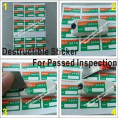 destructible security passed inspection sticker