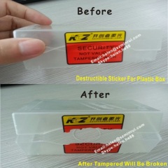 Tamper Evident Destructible Labels For Box Package Sealing,Easy Broken Non Removable Stickers For Tamper Proof Seals