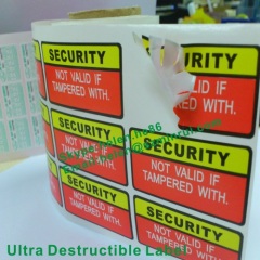 Tamper Evident Destructible Labels For Box Package Sealing,Easy Broken Non Removable Stickers For Tamper Proof Seals