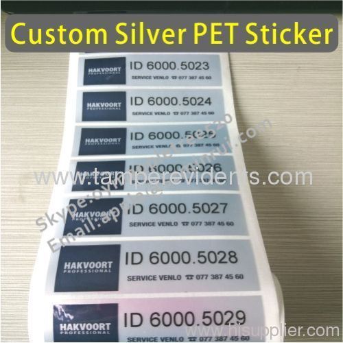 Waterproof Silver Foil Labels With Serial Numbers