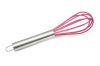 Small size stainless steel handled silicone egg whisk