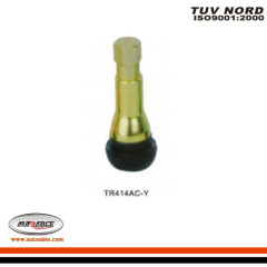 Chromed Sleeve Snap-in Tire Valve in yellow