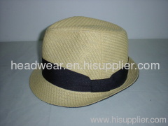 ladies woven paper straw fedora