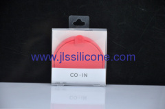 Lady silicone U style coin bag and case