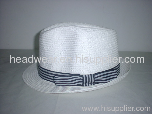 ladies paper braided fedora