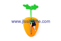 Carrot shaped silicone keychain