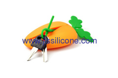 Carrot shaped silicone keychain