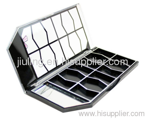 Cosmetics packing 12 colours square shape plastic eyeshadow case w/mirror
