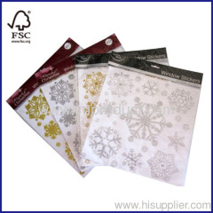 Christmas Snowflake Window Stickers with Glitter