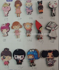 Girl and Doll Design Natural Wooden Button
