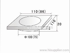 Square Brass Chrome Plated Floor Drain with Round Cover
