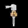 15mm 0.15ml Oral Spray Pump , shiny gold / white with crimp-on version