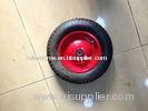 Metal Rim Hand Trolley Wheels , Wear-Resisting Rubber Handcart Wheels