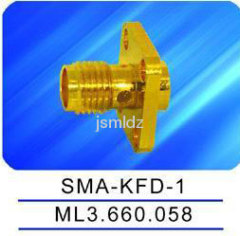 SMA female connector with flange,microstrip,thread coupling