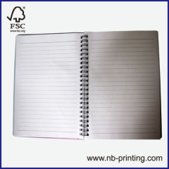 A5 4 subject PP cover double spiral notebook college ruled round angle
