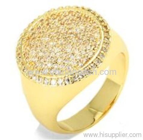 14K gold Micro zirconia stones rings with copper material