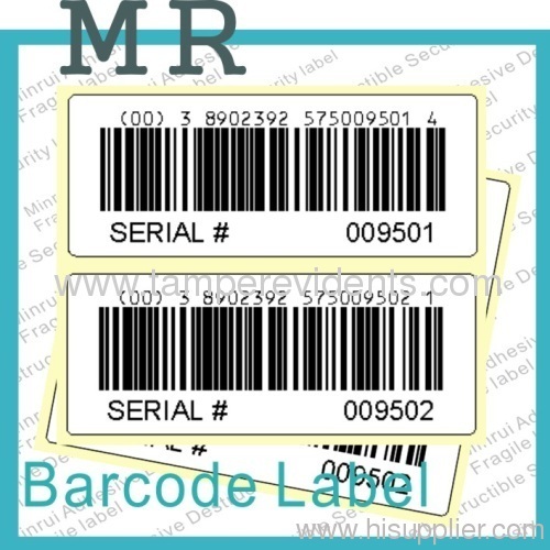 Destructible Vinyl Labels,Tamper Proof Fragile Barcode Sticker with Serial Numbers,Warranty VOID If Removed Sticker