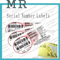 Destructible Vinyl Labels,Tamper Proof Fragile Barcode Sticker with Serial Numbers,Warranty VOID If Removed Sticker