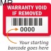 Tamper Proof Fragile Barcode Sticker with Serial Numbers