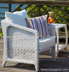 Garden rattan furniture with side coffee table