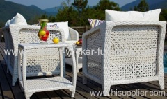 Garden rattan furniture with side coffee table