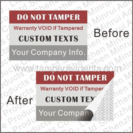 Custom Tamper Evident Asset Sticker from China manufacturer Shenzhen