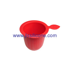 Silicone tea strainer and infuser with leave shape handle