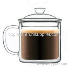 400ML Heat Resistan Borosilicate Double Wall Caf Au Lait Glass Coffee Cup