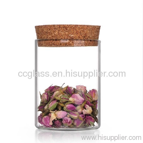 Clear Borosilicate Glass Storage jars used for Tea Container