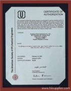 ASME certificate