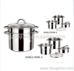 4PCS glossy finish stainless steel pasta pot