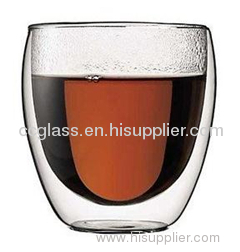 350ml Mouth Blown Borosilicate Double Wall Glass Americano Coffee Cup