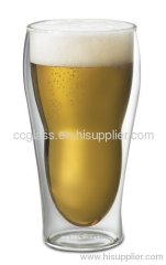Non Toxic Double Wall Glass Beer Cups