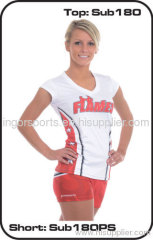 Dye Sublimation Cheerleading Sportswear , Yellow Sports Bra