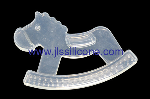 BPA free and horse shaped silicone baby teether for gum protection