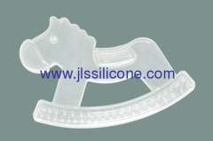 Food contact silicone baby teether in horse shape