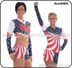 Polyester / Spandex Cheerleading Sportswear Paillette Embroidery