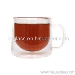 Insulated Eco-Friendly Double Wall Glass Coffee Mugs