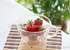 Mouth Blown Pyrex Double Wall Glass Teacup